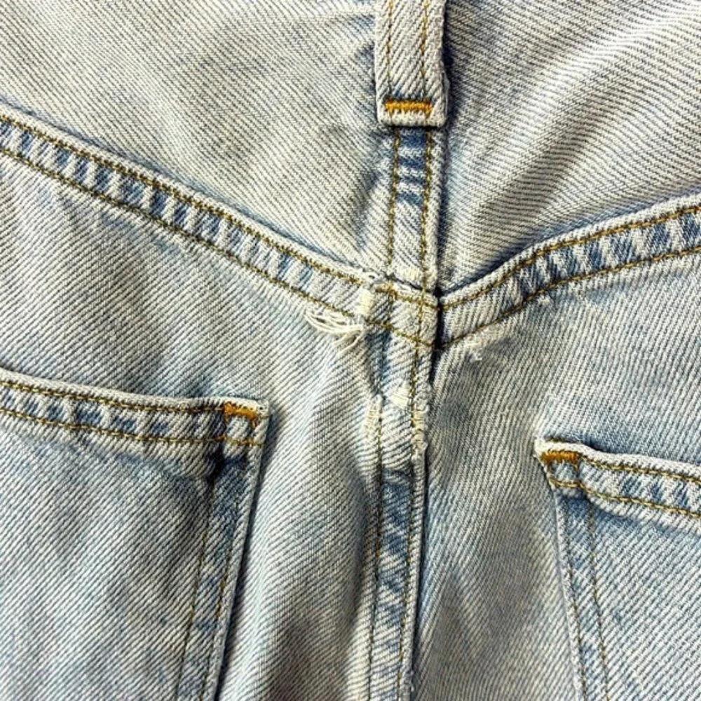 Agolde Minka Jeans Wide Leg High Rise Cargo Pockets Light Wash Denim 27 - Picture 10 of 11